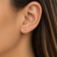 Load image into Gallery viewer, 14k Yellow Gold 1mm Endless Hoops Thin and Dainty Earrings - 4 Sizes
