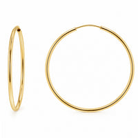 Load image into Gallery viewer, 14k Yellow Gold 2mm Endless Hoop Earrings - 6 Sizes
