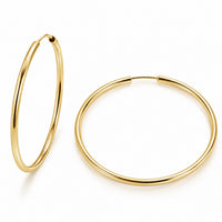 Load image into Gallery viewer, 14k Yellow Gold 2mm Endless Hoop Earrings - 6 Sizes
