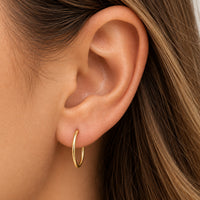 Load image into Gallery viewer, 14k Yellow Gold 2mm Endless Hoop Earrings - 6 Sizes
