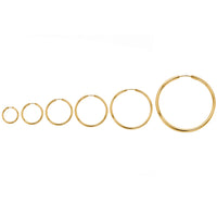 Load image into Gallery viewer, 14k Yellow Gold 2mm Endless Hoop Earrings - 6 Sizes
