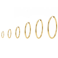 Load image into Gallery viewer, 14k Yellow Gold 2mm Endless Hoop Earrings - 6 Sizes
