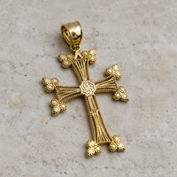 Load image into Gallery viewer, 14K Yellow Gold Elegant Armenian Cross Pendant
