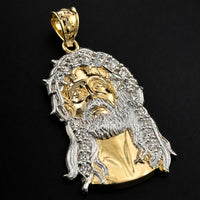 Load image into Gallery viewer, 14K Yellow Gold Jesus Christ Crown of Thorns CZ Pendant - Two-Tone
