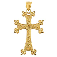 Load image into Gallery viewer, 14K Yellow Gold Traditional Armenian Eternity Cross Pendant
