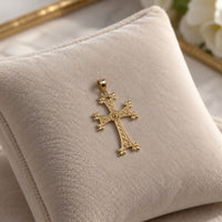 Load image into Gallery viewer, 14K Yellow Gold Traditional Armenian Eternity Cross Pendant - Medium Size
