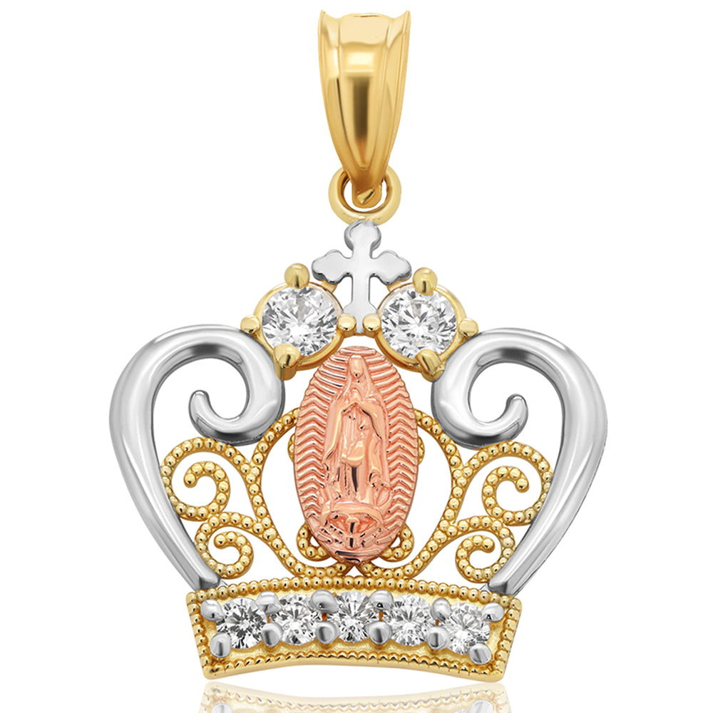 Our Lady of Guadalupe Filigree Crown Pendant