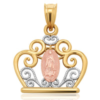 Load image into Gallery viewer, Our Lady of Guadalupe Filigree Crown Pendant
