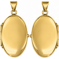 Load image into Gallery viewer, 14k Yellow Gold Large Simple Locket Pendant - Fits 1 Inch Picture
