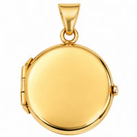 Load image into Gallery viewer, 14k Yellow Gold Round Simple Locket Pendant - Fits Half Inch Picture
