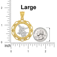 Load image into Gallery viewer, Saint Michael Pray For Us Open Round Medallion Pendant
