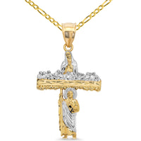 Load image into Gallery viewer, Saint Jude &amp; Last Supper Cross Pendant with Figaro Chain Necklace
