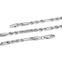 Load image into Gallery viewer, Solid 925 Sterling Silver 3mm Figarope Milano Chain Necklace with Lobster Lock
