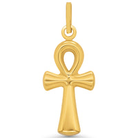 Load image into Gallery viewer, 14k Yellow Gold Dainty Ankh Cross Pendant - 1 Inch Height
