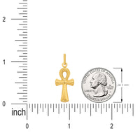 Load image into Gallery viewer, 14k Yellow Gold Dainty Ankh Cross Pendant - 1 Inch Height
