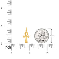 Load image into Gallery viewer, 14k Yellow Gold Small and Dainty Ankh Cross Charm Pendant
