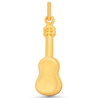 Load image into Gallery viewer, 14k Yellow Gold 3D Acoustic Guitar Charm Music Instrument Pendant - Reversible
