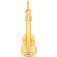 Load image into Gallery viewer, 14k Yellow Gold 3D Acoustic Guitar Charm Music Instrument Pendant - Reversible
