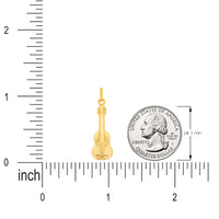 Load image into Gallery viewer, 14k Yellow Gold 3D Acoustic Guitar Charm Music Instrument Pendant - Reversible
