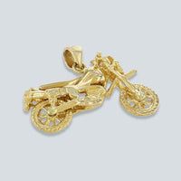 Load image into Gallery viewer, Solid 14k Gold Chopper Motorcycle Pendant
