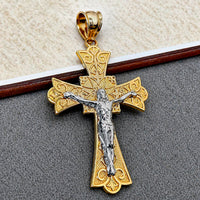 Load image into Gallery viewer, Solid 14K Gold Elegant Cross Crucifix Pendant

