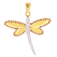 Load image into Gallery viewer, Solid 14K Gold Milgrain Dragonfly Pendant
