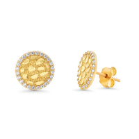 Load image into Gallery viewer, Solid 14k Gold Round Last Supper Stud Earrings
