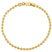 Load image into Gallery viewer, Solid 14K Yellow Gold 3mm Bead Chain Bracelet
