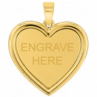Load image into Gallery viewer, Solid 14k Yellow Gold Engravable Heart Pendant
