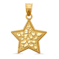 Load image into Gallery viewer, Solid 14k Yellow Gold Star Shape Nugget Pendant
