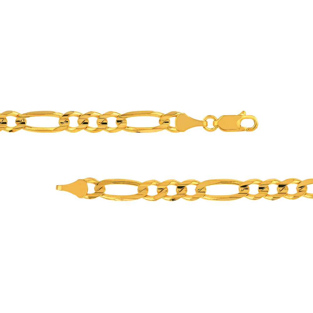 Solid 14K Gold 4.5mm Figaro Link Chain Necklace