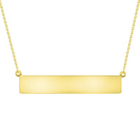 Load image into Gallery viewer, Solid 14k Gold Engravable Large Bar Necklace
