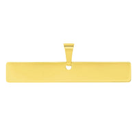 Load image into Gallery viewer, Solid 14k Yellow Gold Engravable Personalized Horizontal Bar Charm Pendant with Cable, Curb, or Figaro Chain Necklaces
