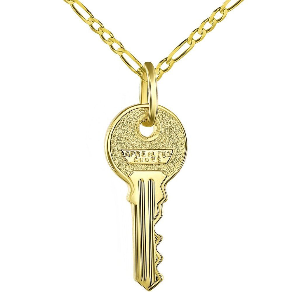 Solid 14K Gold Open Heart Pendant with Necklace