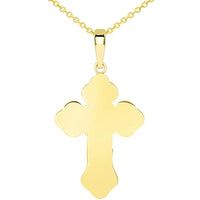 Load image into Gallery viewer, Solid 14k Gold Orthodox Silhouette Cross Necklace

