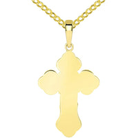 Load image into Gallery viewer, Solid 14k Gold Orthodox Silhouette Cross Necklace
