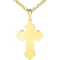 Load image into Gallery viewer, Solid 14k Gold Orthodox Silhouette Cross Necklace
