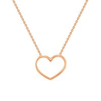 Load image into Gallery viewer, Solid 14k Rose Gold Small Open Heart Necklace
