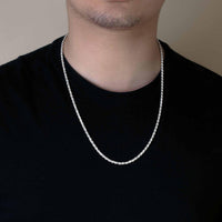 Load image into Gallery viewer, Solid 14k White Gold 2mm Rope Chain Necklace
