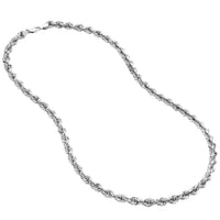 Load image into Gallery viewer, Solid 14k White Gold 6mm Rope Chain Necklace
