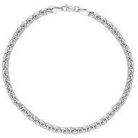 Load image into Gallery viewer, Solid 14k White Gold Round Box Chain Bracelet
