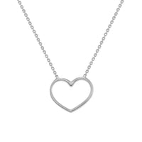 Load image into Gallery viewer, Solid 14k White Gold Small Open Heart Necklace
