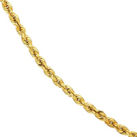 Load image into Gallery viewer, Solid 14k Yellow Gold 3.5mm Rope Chain Necklace
