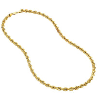 Load image into Gallery viewer, Solid 14k Yellow Gold 3.5mm Rope Chain Necklace
