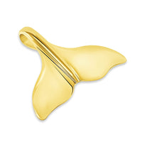 Load image into Gallery viewer, Solid 14k Yellow Gold Dolphin Tail Fin Pendant
