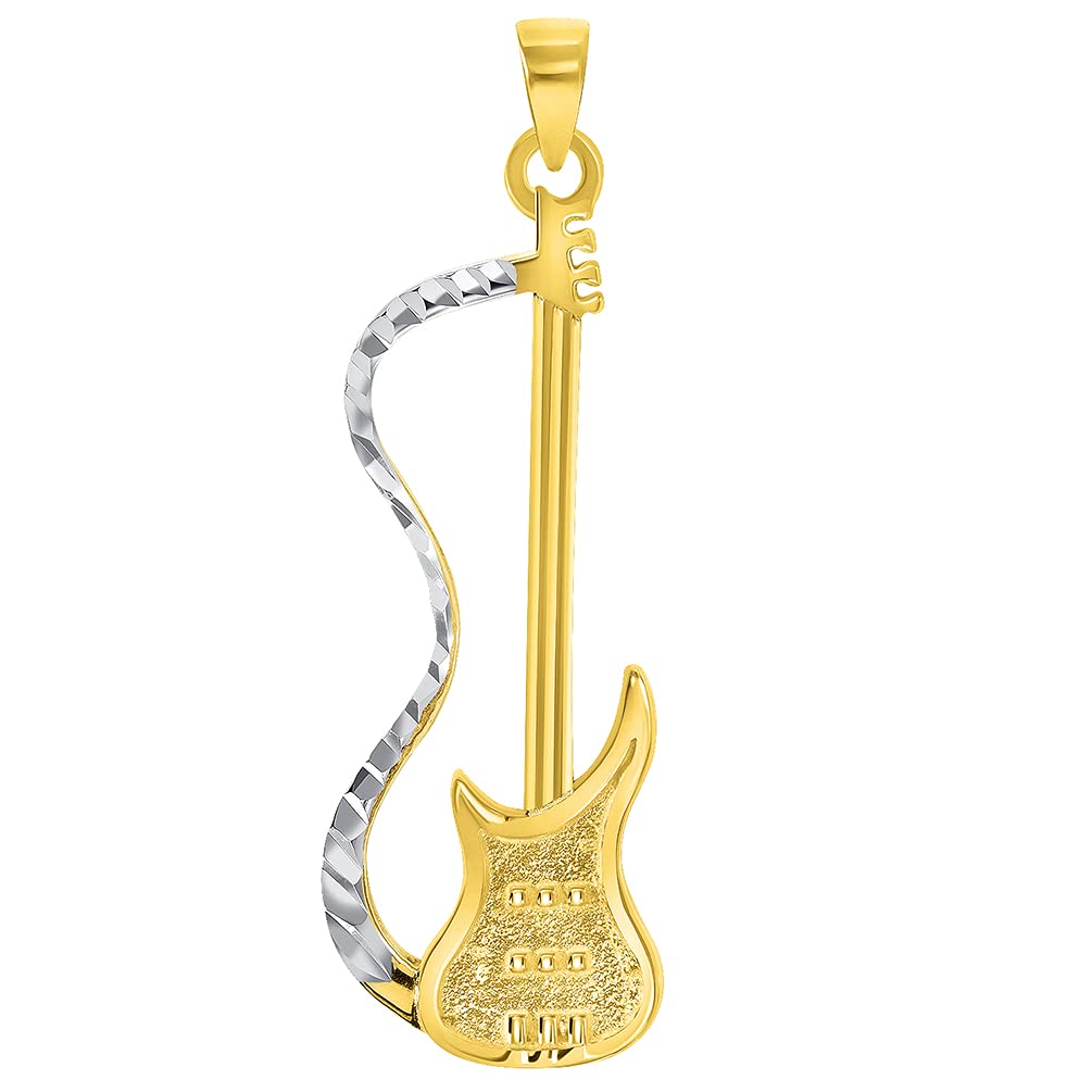 Solid 14k Yellow Gold Electric Guitar Pendant
