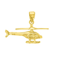 Load image into Gallery viewer, Solid 14K Yellow Gold Helicopter Pendant
