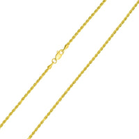 Load image into Gallery viewer, Solid 14k Yellow Gold 2.5mm Rope Chain Necklace
