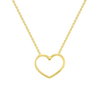 Load image into Gallery viewer, Solid 14k Yellow Gold Small Open Heart Necklace
