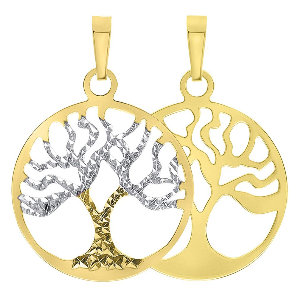 Solid 14K Yellow Gold Tree of Life Pendant